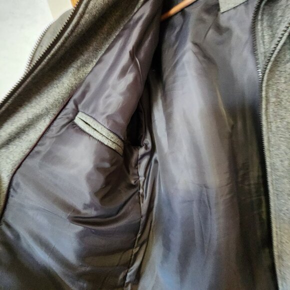 London Fog Mens Lined Full Zip Gray Wool Jacket Size L - Picture 5 of 5